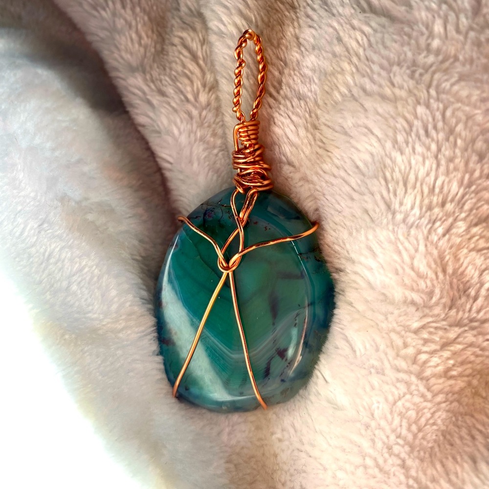 Handmade wire wrapped stone